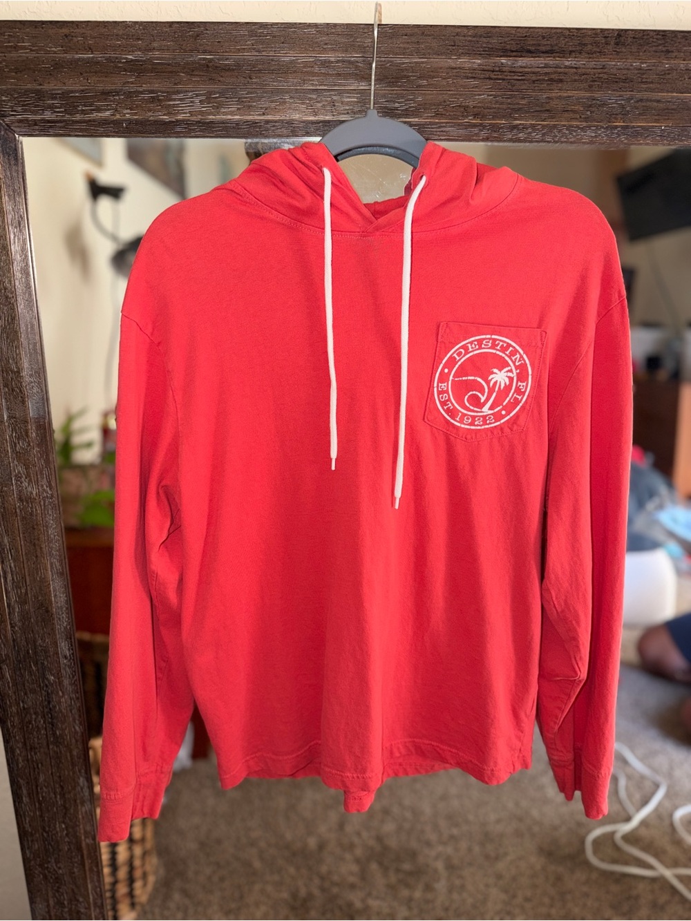 Destin, FL Red Hooded Long-Sleeve Shirt